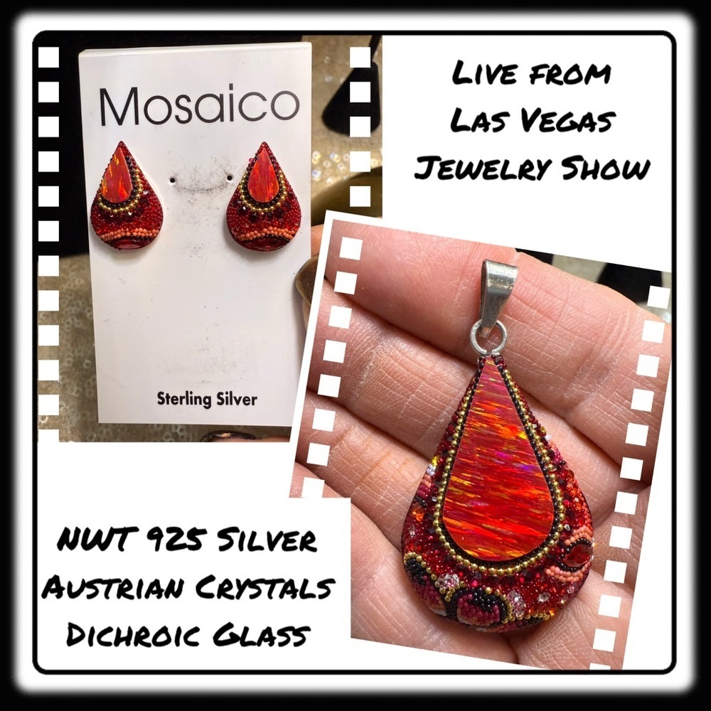 NWT Mosaico Austrian Crystal pendant necklace & earrings 💕💕 new line! 💕💕